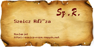 Szeicz Róza névjegykártya